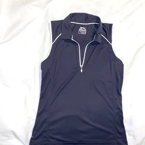Sleeveless golf shirt quarter zip